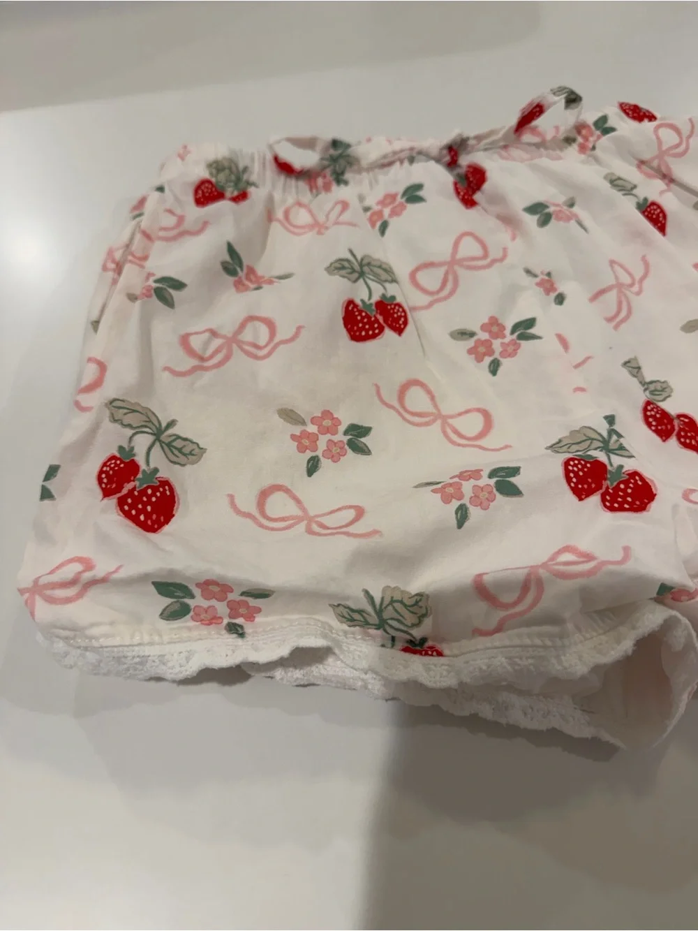 Girls' SweetHoney Red Long-Sleeve Strawberry Dress Set with Shorts Size 10 EUC